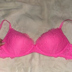 Victoria's Secret Hot Pink Lace Push-Up Bra